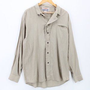 Vintage IZIT U? Shirt Mens Brown Button Down Long Sleeve Collared Large L